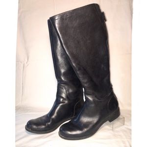 Nine West Black Leather Riding Boot